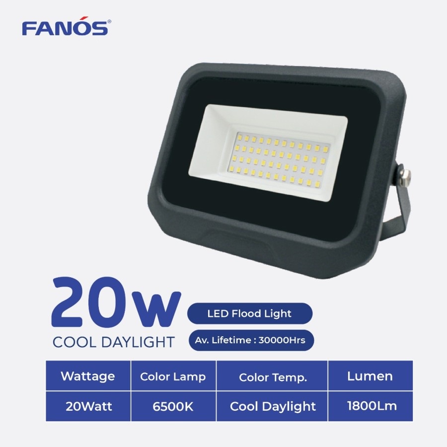 FANOS Lampu Sorot LED 20W - Flood Light / Outdoor / Tembak 20 W 20Watt