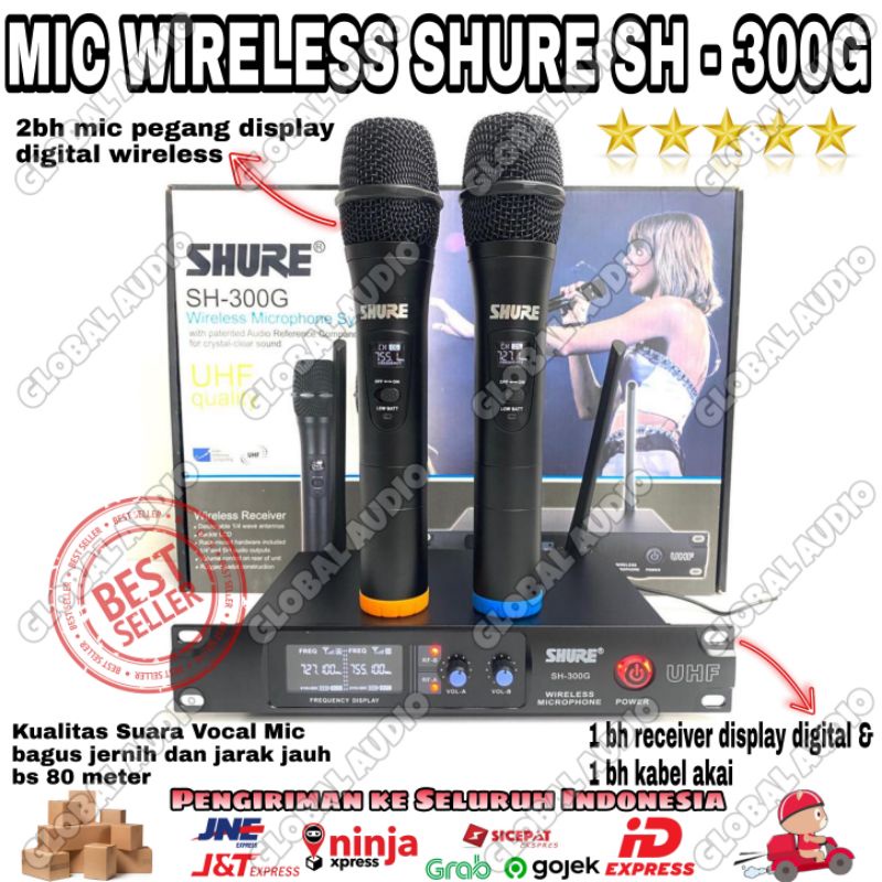 Mic Wireles Shure SH-300G handle SH 300G SH300 G / MIC WIRELESS SHURE SH300G Bagus ( BISA COD )