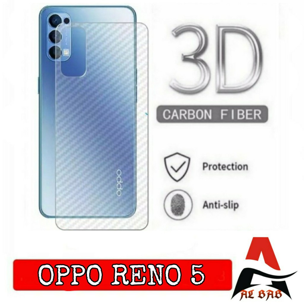Garskin Carbon OPPO RENO 5 Back Screen Protector Skin Carbon RENO 5