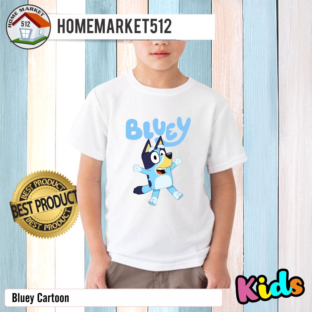 Kaos Anak Bluey Cartoon Kaos Anak Laki-laki Dan Perempuan Premium SABLON ANTI RONTOK | HOMEMARKET512-0