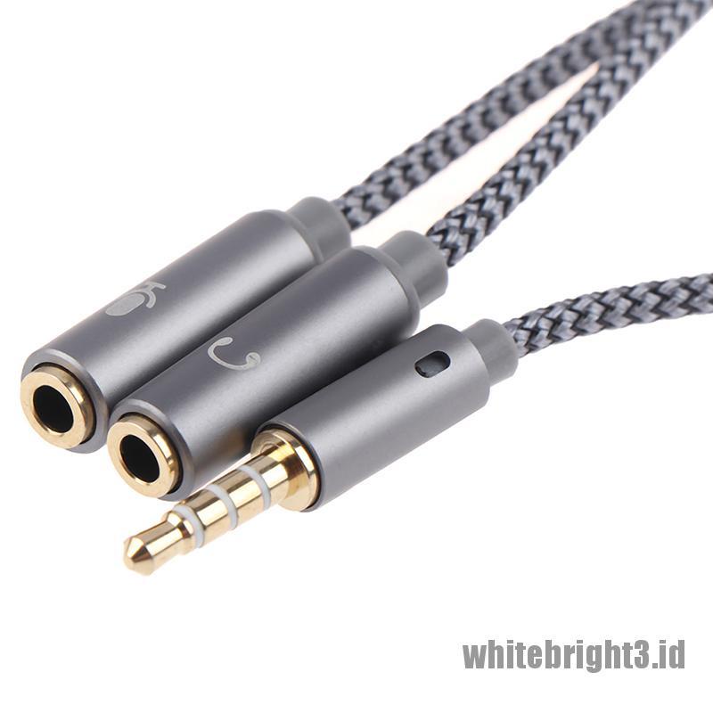 &lt; White3 &gt; Adapter Splitter Jack Audio 3.5mm 1 Male Ke 2 Female Untuk Headphone / Earphone