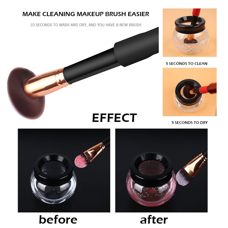 Pembersih Kuas Make Up Elektrik Brush Cleaner &amp; Dryer Washing Tool