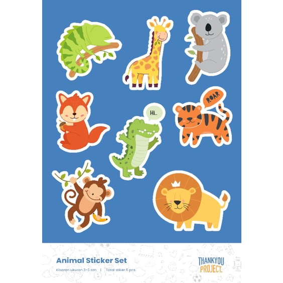 

Stiker anak edukasi hewan - animal faceless stickers
