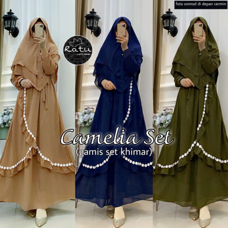 CAMELA SET KHIMAR ORI RATU/ GAMIS TERMURAH / SYARI TERMURAH