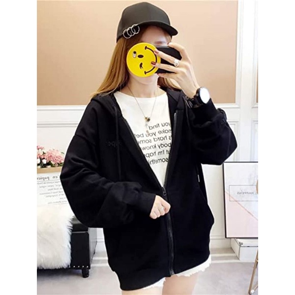 Jaket Hoodie sweater oversize pakaian pria wanita Outerwear Korean Style SUPER ZIPPER FJ725