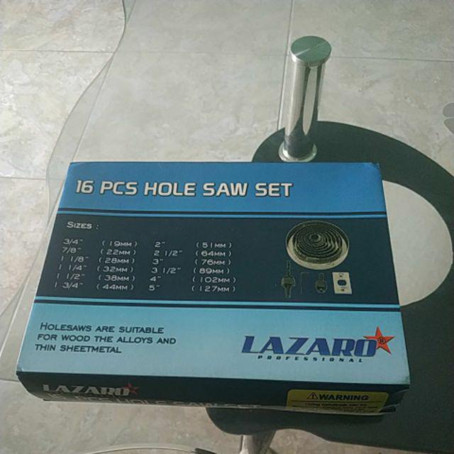 Holesaw Kit Set Mata Bor Hole Saw Hidroponic Lazaro Set 16pcs