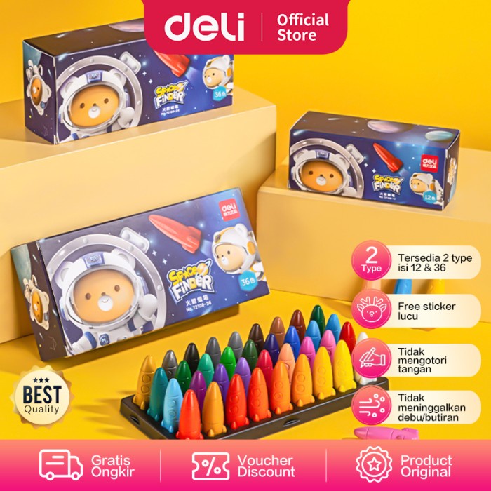 

Pastel Deli Oil Pastel / Crayon Anak Bentuk Rocket Space Finder+Sticker 72109