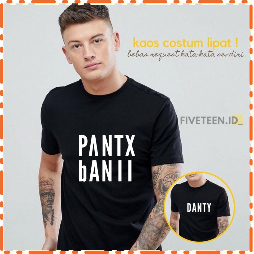 Kaos Ilusi Custom Nama /KAOS TEKA TEKI KAOS Tulisan Lipat Cotton Lengan Pendek Unisex VIRAL MURAH