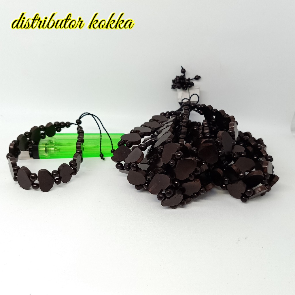 ( SUPER MURAH ) Harga grosir 10 pcs gelang Kokka kaukah  love  full hitam