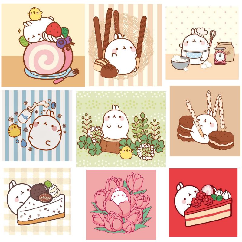 Molang Sticker Bentuk Segiempat | Cetak Sticker Murah