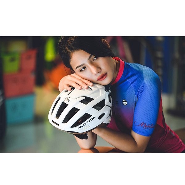 JERSEY MONTON WOMEN PRO NEON BLUE RED Road Bike