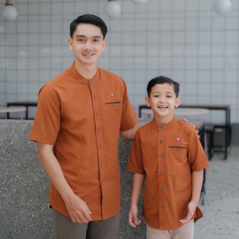 Baju Koko Kurta Couple Ayah dan Anak Premium ERZURUM bahan Katun Madinah