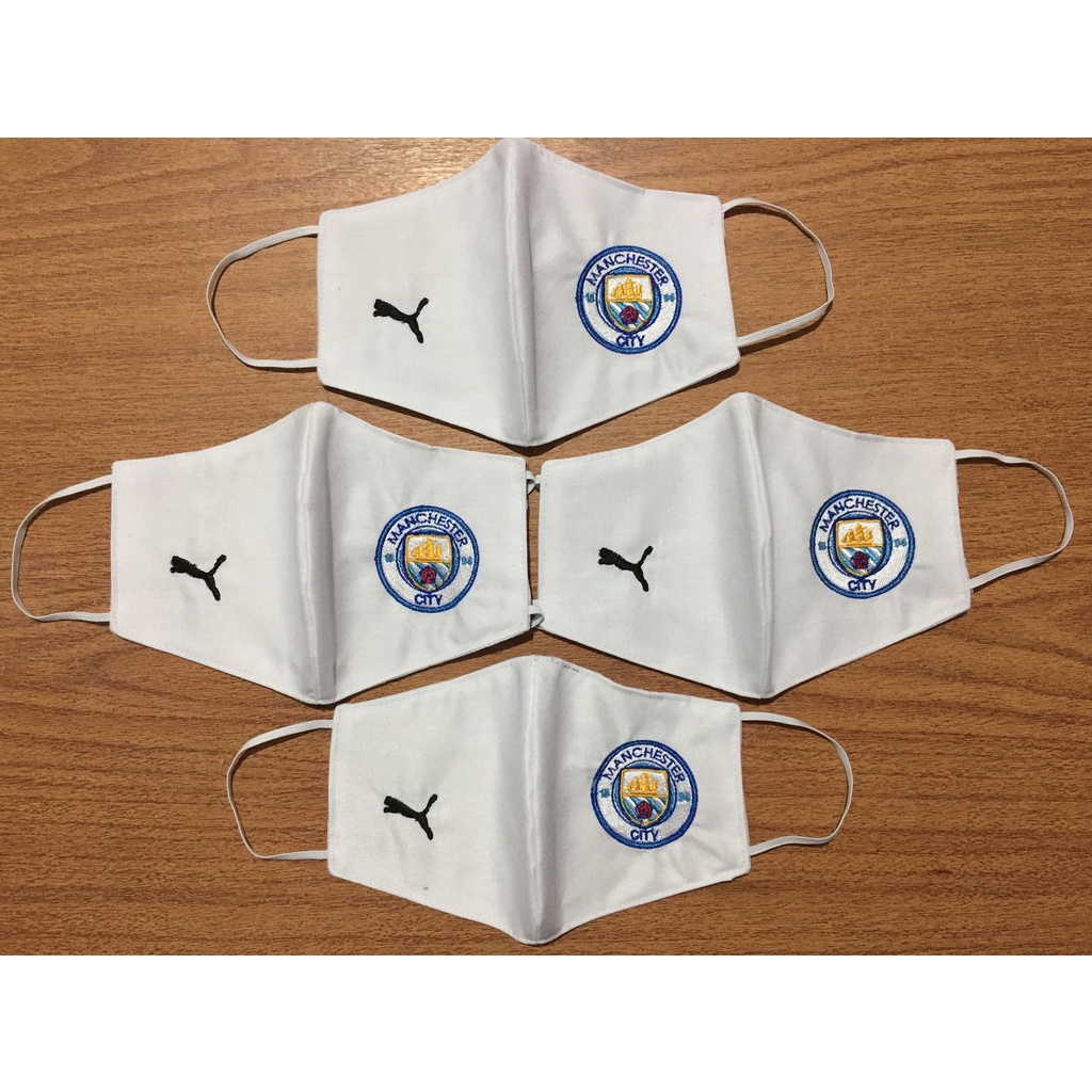 Masker Manchester City (bordir &amp; 3 ply)