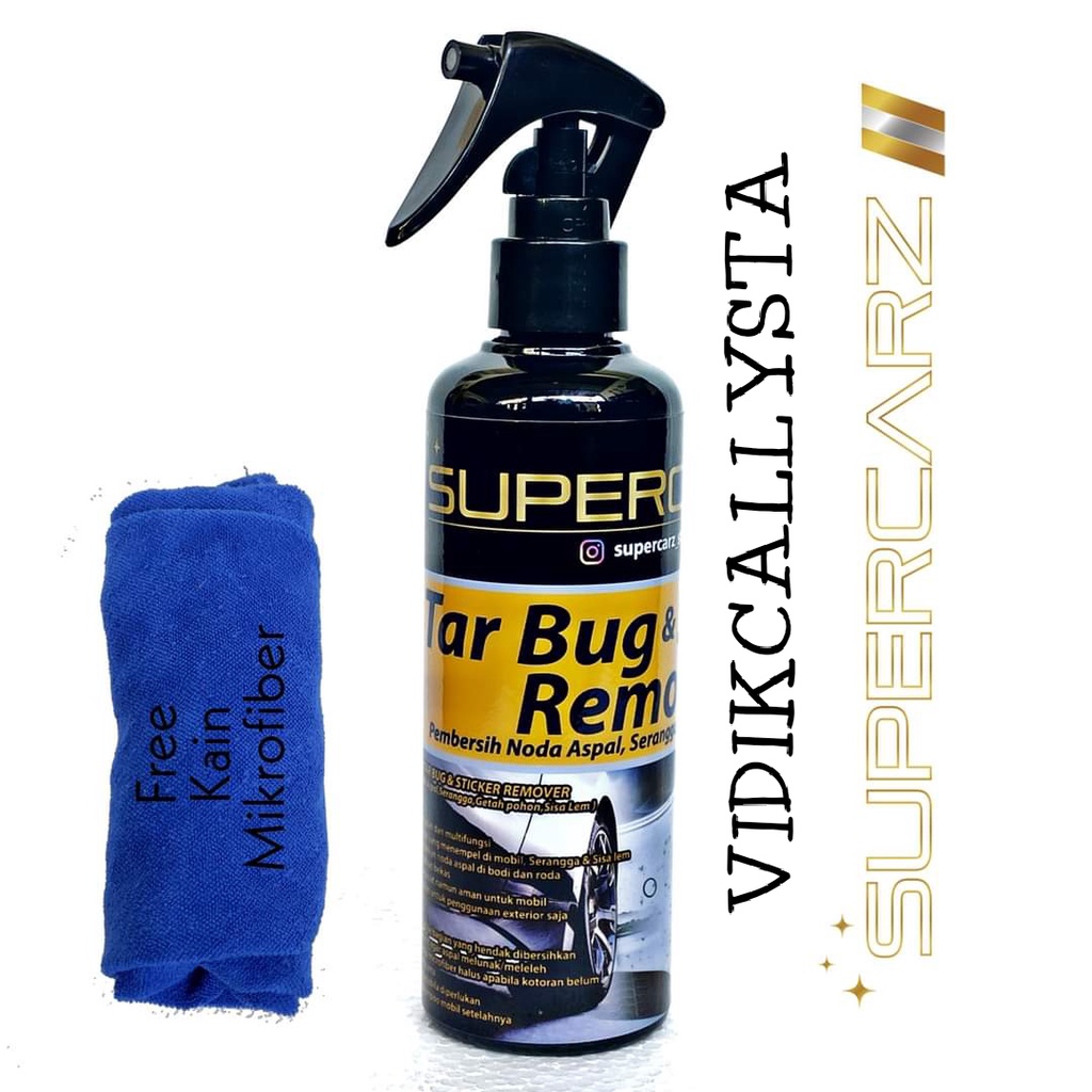 Supercarz Tar Bug &amp; Sticker remover pembersih Noda Aspal mobil Motor