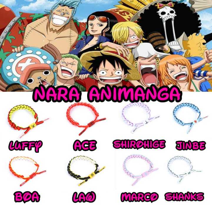 Nara Animanga Gelang Tali Pria Wanita Anime One Piece Luffy Boa Shanks Jinbe Ace Marco Shirohige