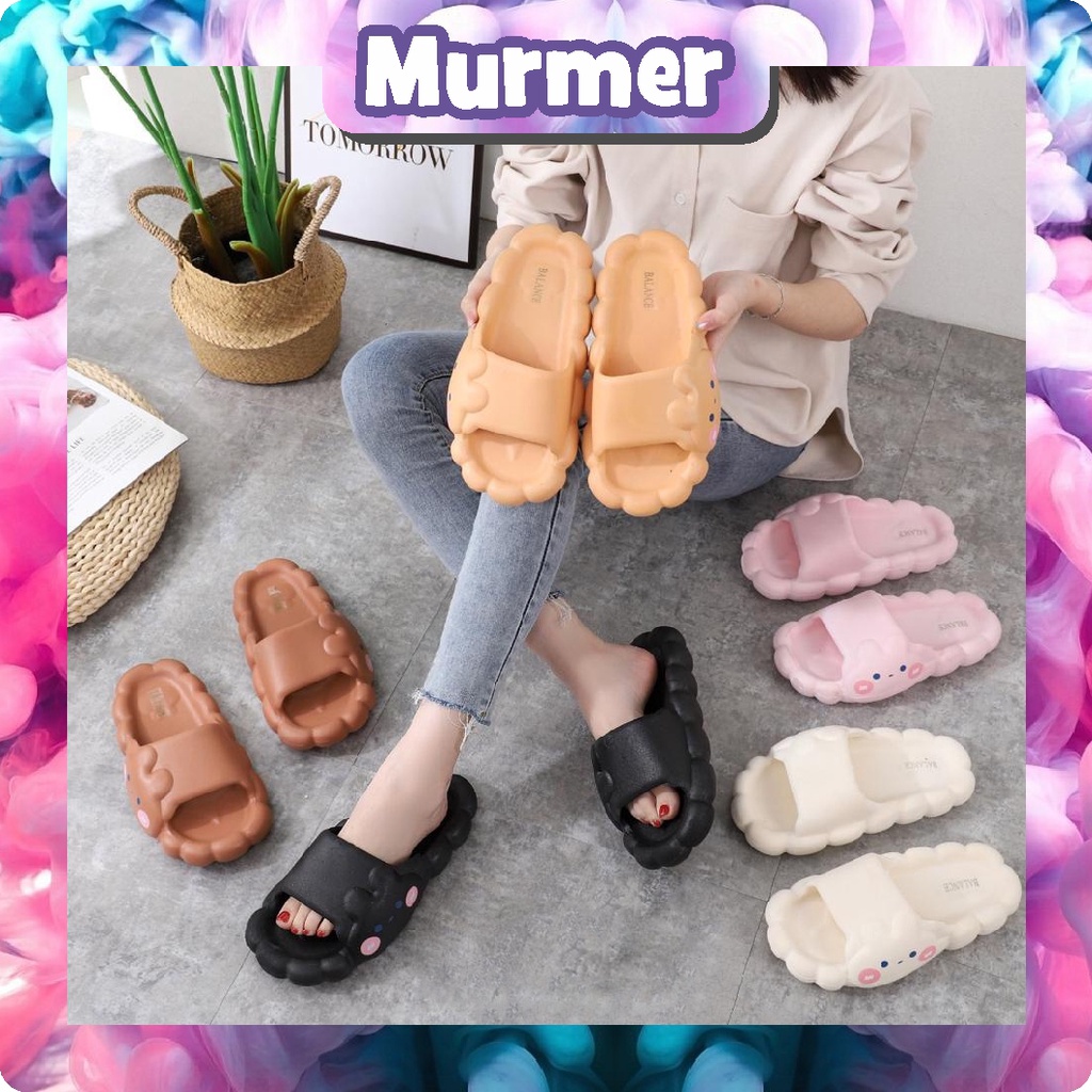 MurmerOfficial Sandal Slop Jelly Korea Wanita Awan Cloud Tebal Empuk Lucu Cantik Elegant Best Seller Import R796