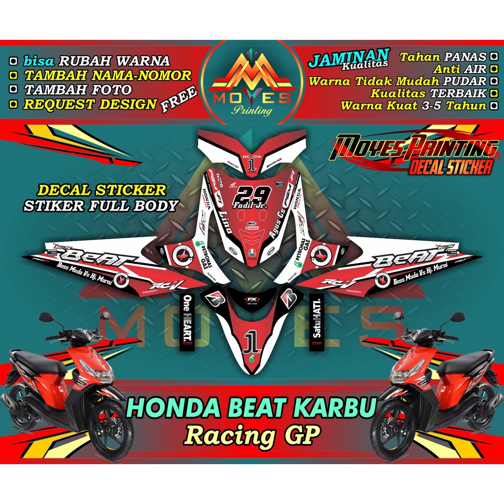 decal beat karbu full body - decal stiker full body honda