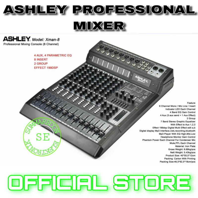 mixer audio 8 channel original ashley x man 8 usb bluetooth recording