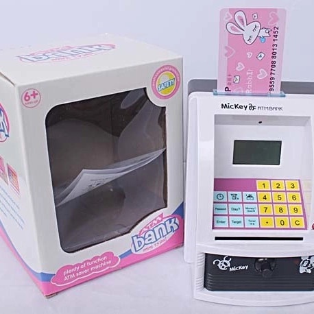 ATM MINI KARAKTER - MESIN HITUNG SALDO UANG KERTAS DAN KOIN Celengan