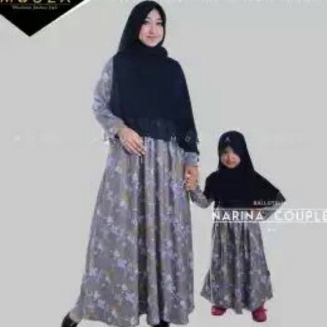 Gamis syari' motif bunga narina by mouza