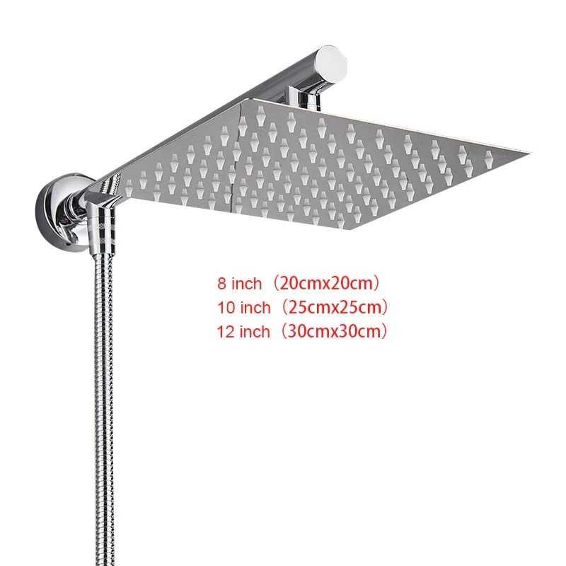 Senlesen Kepala Shower Mandi Rainfall Stainless Steel 8 Inch - 201