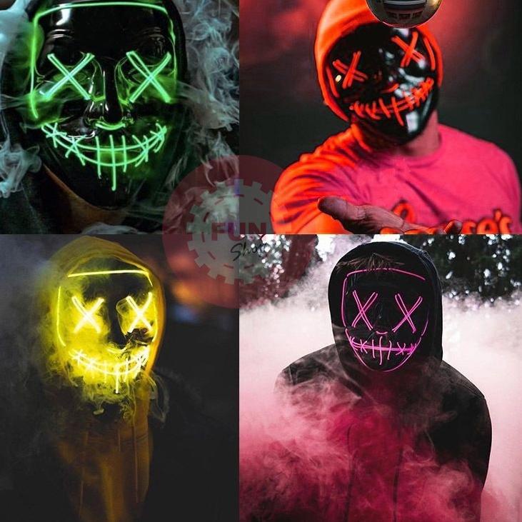 [KODE 0SCHF] (DARI JAKARTA) Topeng / Mask LED Vendetta / Anonymous Properti Halloween / TikTok / You