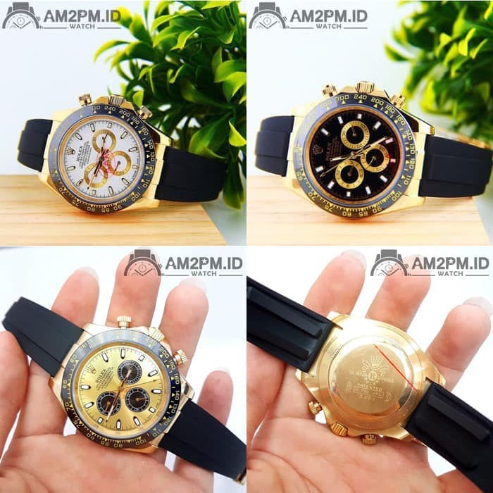 Suplier Jam Tangan Rolex Daytona Rubber Automatic Gold