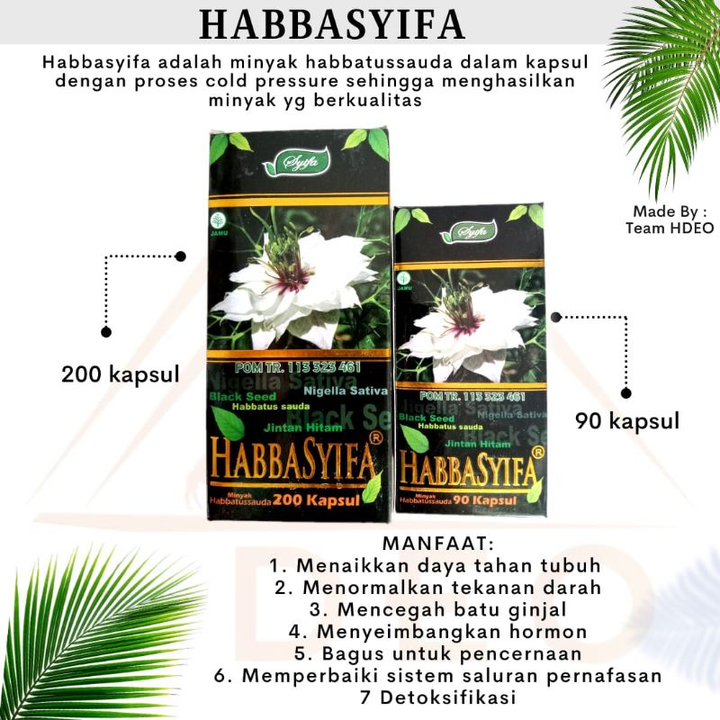 

Habbasyifa 200 kapsul /kapsul jintan hitam/ kapsul habbatussauda