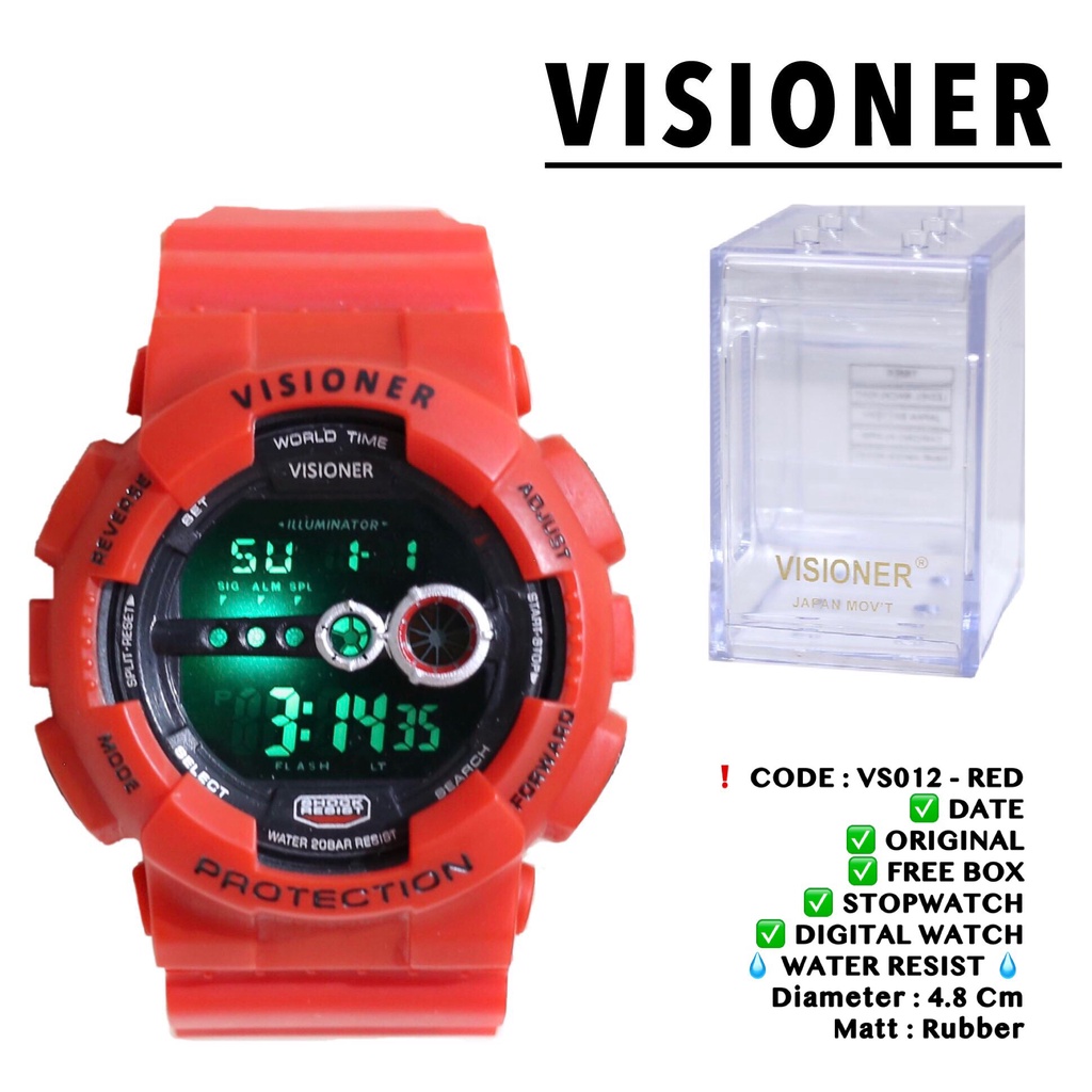 ✅ COD Jam tangan VISIONER  Digital Sporty Pria dan wanita bahan rubber KM002