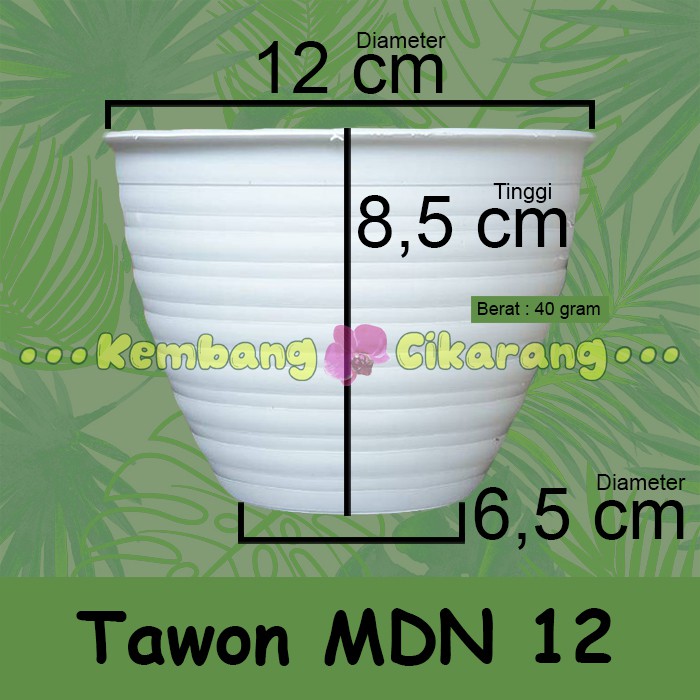 TAWON MDN uk 12 (12cm) pot putih dan warna warni model tawon ukuran 12 pot bunga kecil cantik