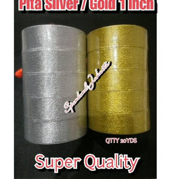 

Terkini CIRBM Pita perak pita silver / Gold / Emas 1 inch / Roll 82 Ready stock