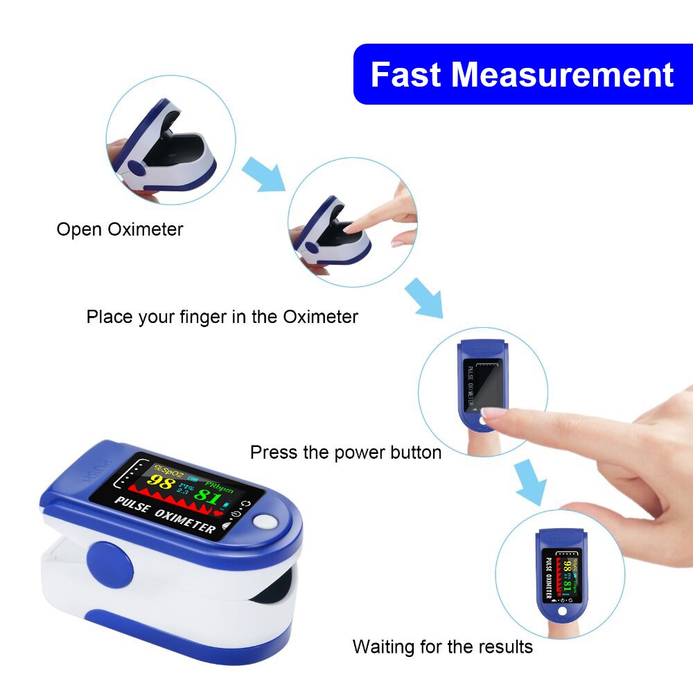 Finger Clip Pulse Oximeter Home Oxygen Saturation Monitor Finger Pulse Heart Rate Meter