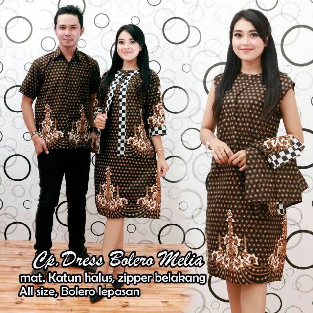 GROSIR BATIK COUPLE CP DRESS BOLERO MELIA