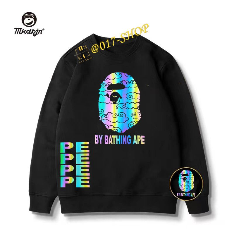 Kaos Sweater Panjang Pria Wanita Reflective Bape