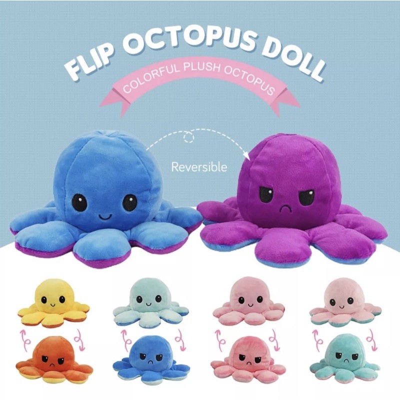 reversible plush toy octopus