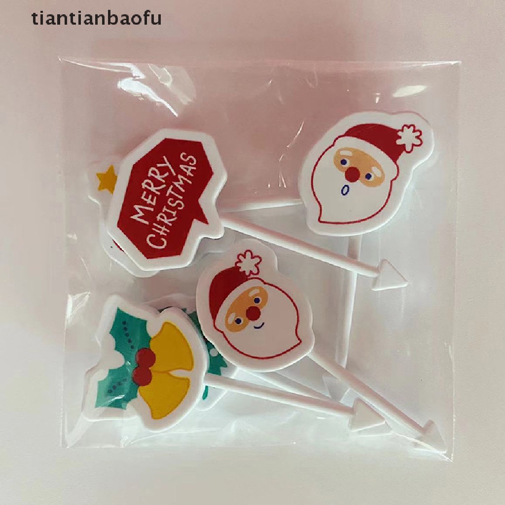 Tiantianbaofu Tusuk Gigi Buah / Makanan Anak Desain Kartun Mini Warna Acak