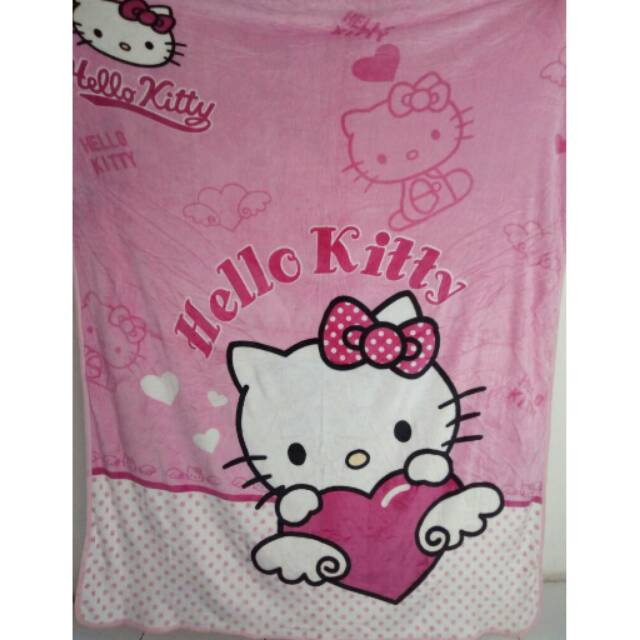 SELIMUT BULU EVERBEAR - MOTIF HELLO KITTY - 150 X 200