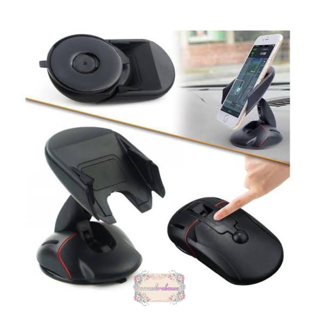 HD2 Car Holder Phone Stand Bentuk Mouse Shape Handphone Mobil Gps Unik Lipat Folding Desktop Dashbroad kekinian SB3035