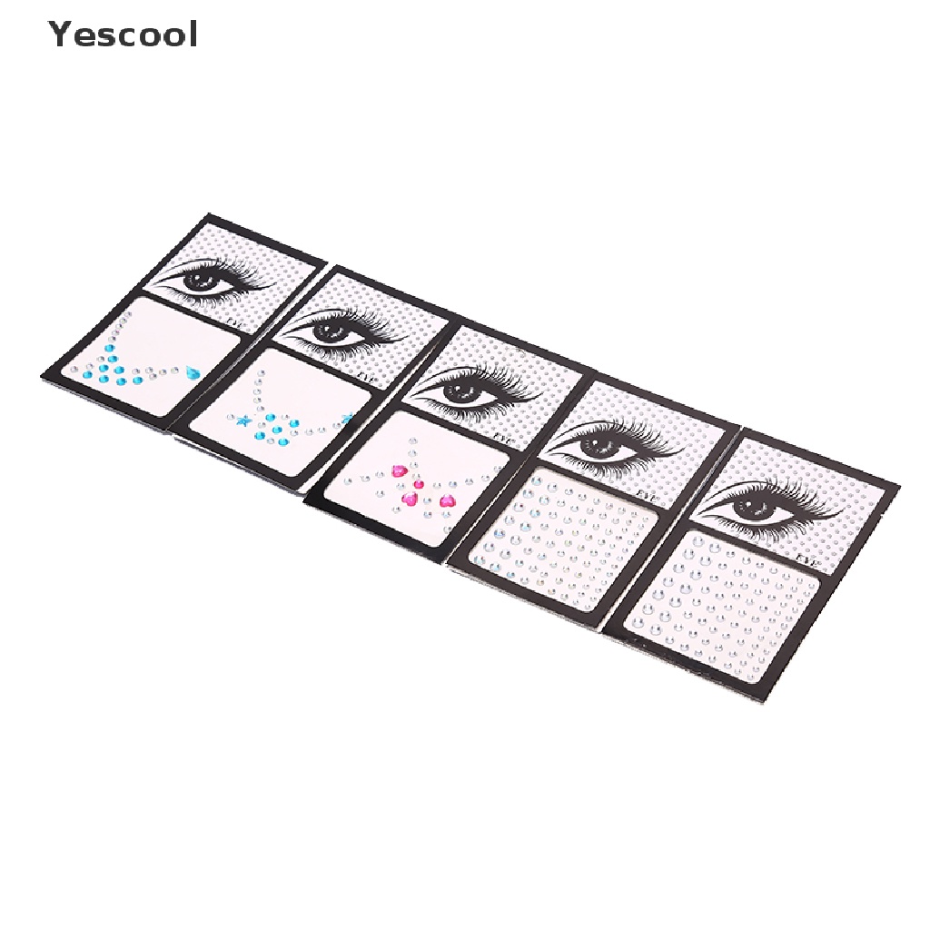 Yesstiker Tattoo Wajahmatatubuh Sementara Hias Kristal Gaya Keren Untuk Festival