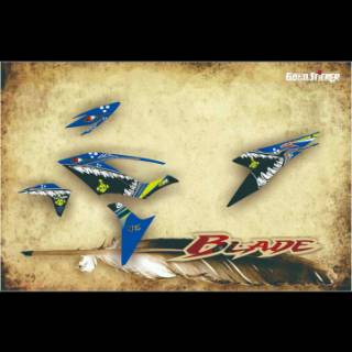 Striping sticker lis Honda  Blade  Lama  motif hiu 