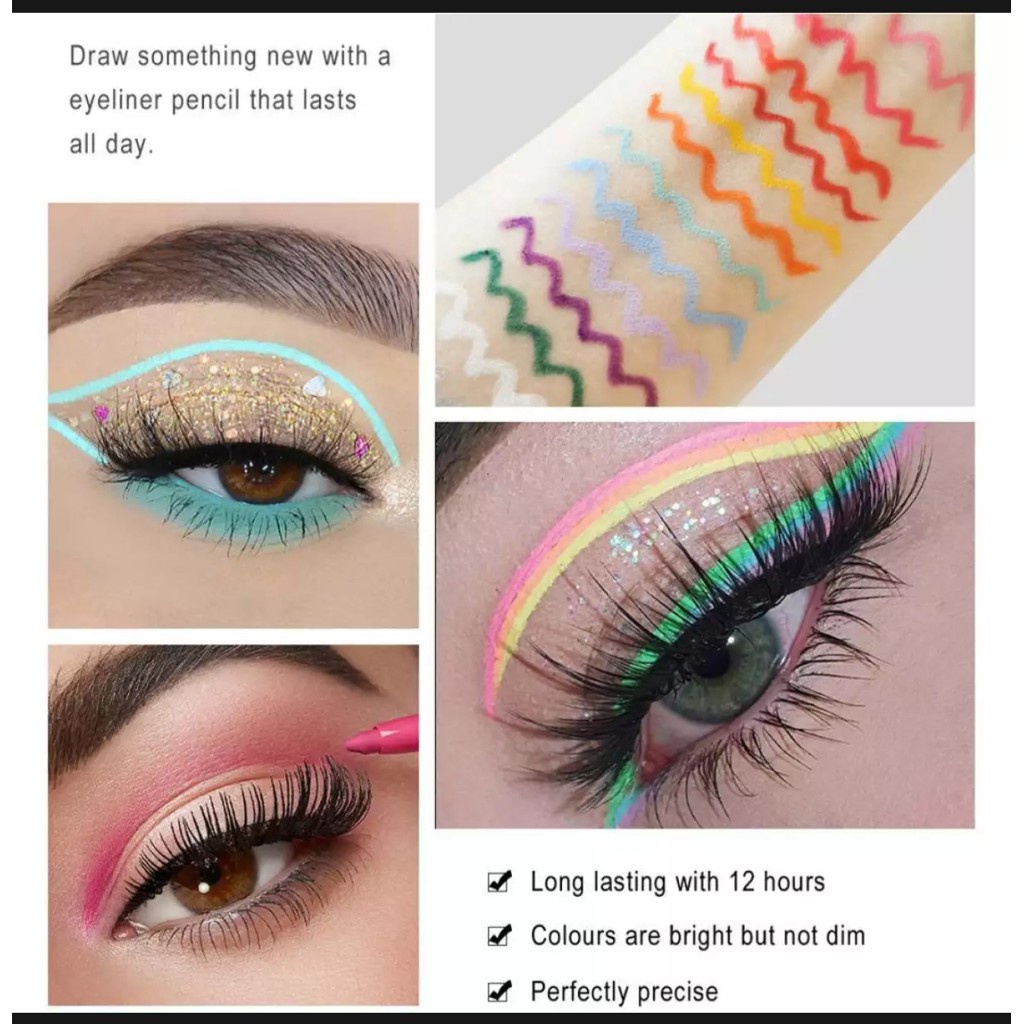 CSP086 - HANDAIYAN Rainbow Color Warna Eyeliner Pensil Pencil Creme Gel Make Up