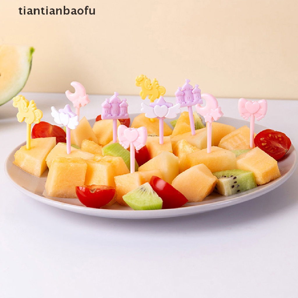 6 / 8 / 10Pcs / Set Garpu Buah / Dessert / Bento Mini Bahan Plastik Selection