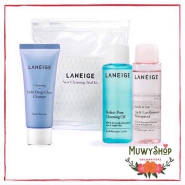 Laneige New Cleansing Trial Kit isi 3 items Biru