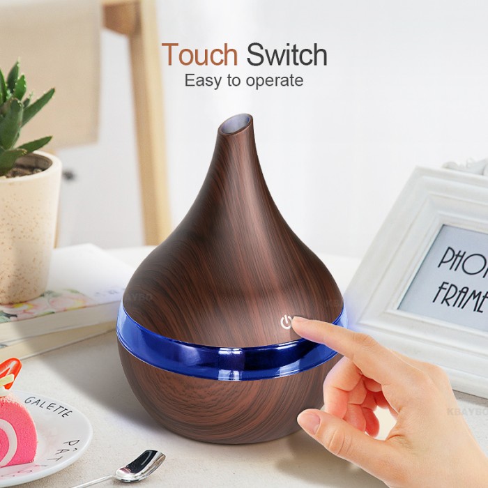 Ultrasonic Air Humidifier Aromatherapy Wood Grain 300ml - Humi K-H98