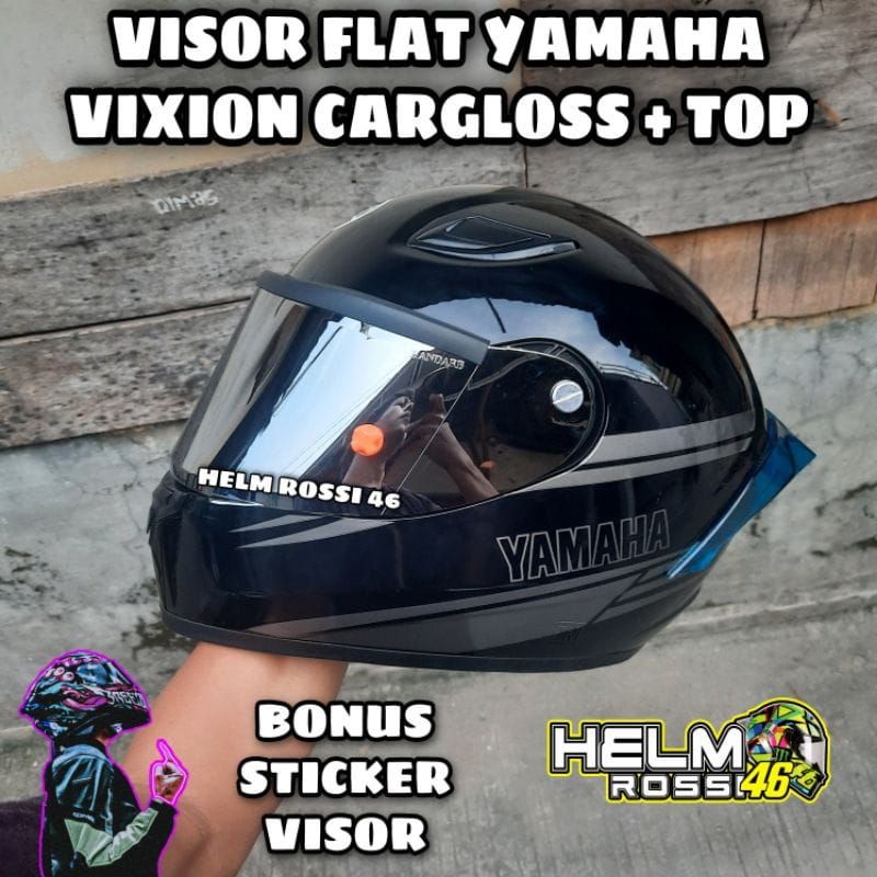 Kaca Visor Flat Iridium Yamaha Vixion Cargloss || plus talang air dan top