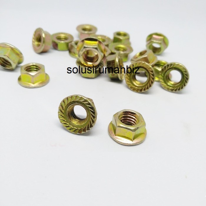 M6 Flange Nut / Mur Topi 6mm Kunci 10 warna random