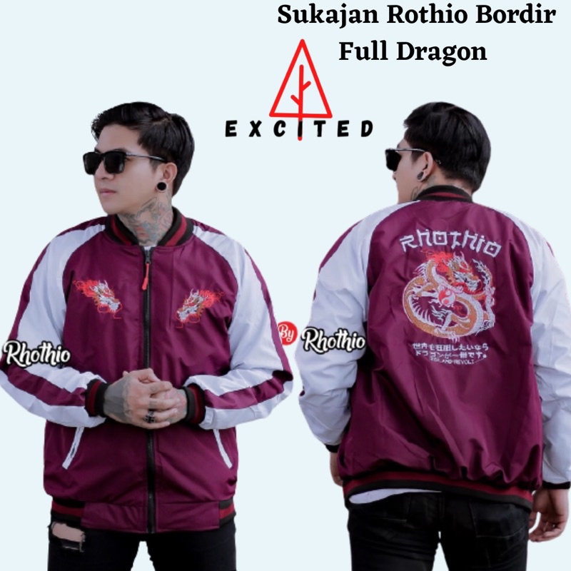 Jaket Sukajan Terlaris Jaket Sukajan Taslan Bordir Dragon Premium