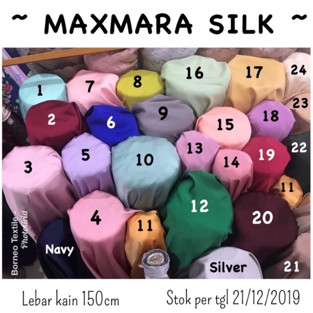 Kain bahan satin maxmara silk / bahan satin silek.