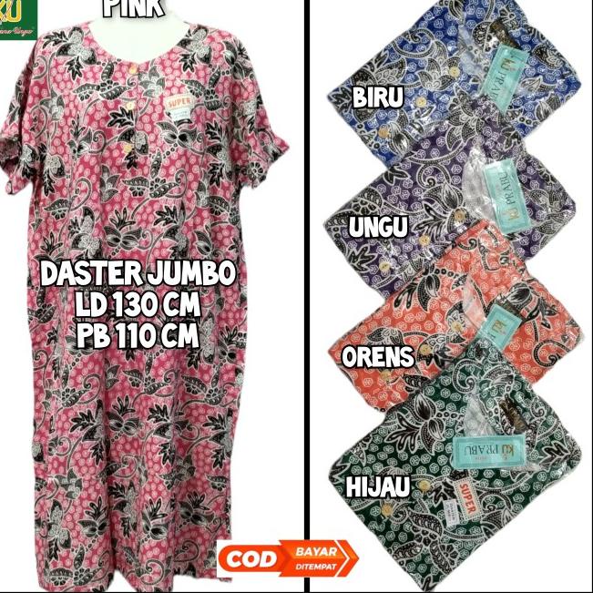 DASTER JUMBO BATIK KENCANA UNGU PRABU HITAM