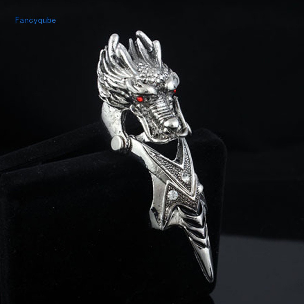 Hospitality Fancyqube Newest Goth Punk Rock Dragon Head Joint The Cock Joint Finger Ring